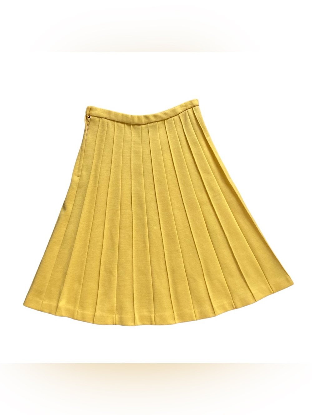 Vintage 60s Ribbed Stitch A-Line Knit Skirt Women’s Small Yellow